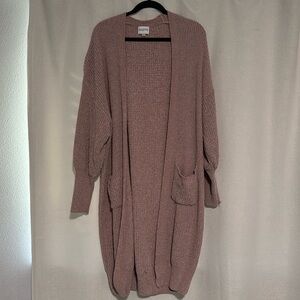Dusty Rose long cardigan sweater